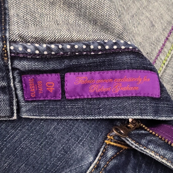 Robert Graham Mens 40 Classic Yates Med Wash Denim Blue Jeans Casual Big & Tall - Picture 3 of 11
